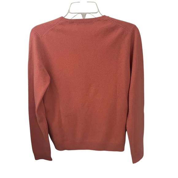 Saks Fifth Avenue Cashmere Sweater Medium Peach Pullover Crew - Picture 2 of 5